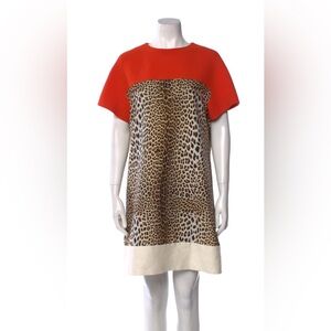 Giambattista Valli Orange and Leopard Dress